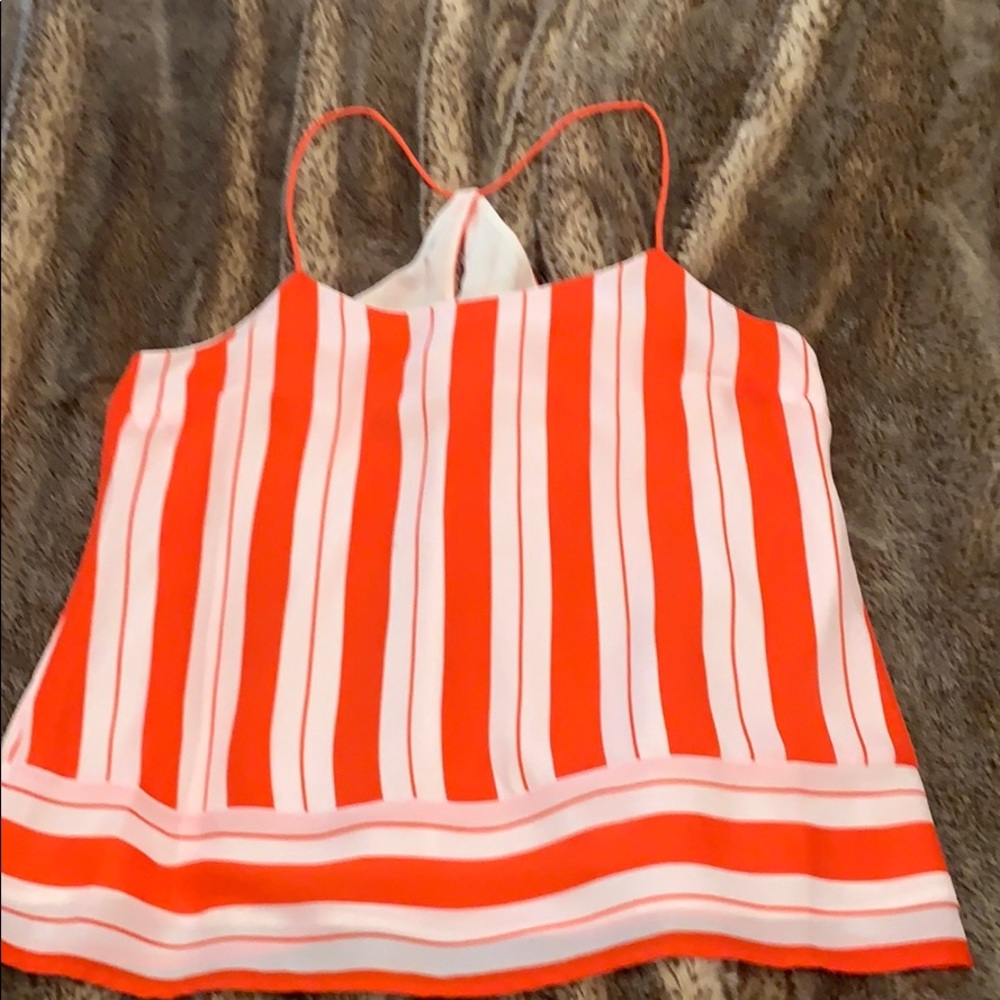 Orange and white strap shirt